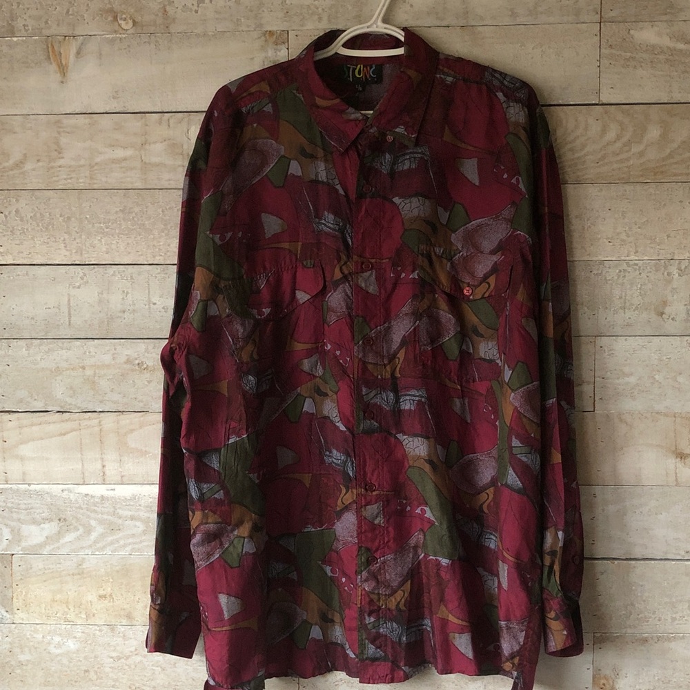 Stone Silks abstract silk shirt